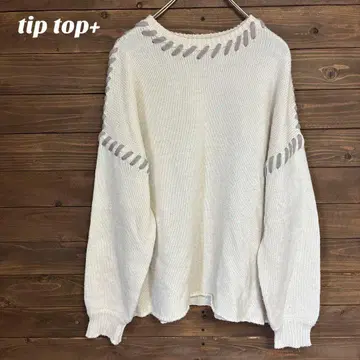 [팁탑플러스] tip top+ 화이트 니트 긴팔 스웨터 F