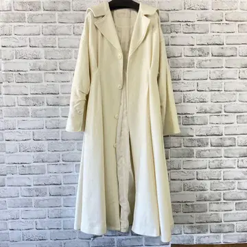 아이보리 롱 코트 버튼식