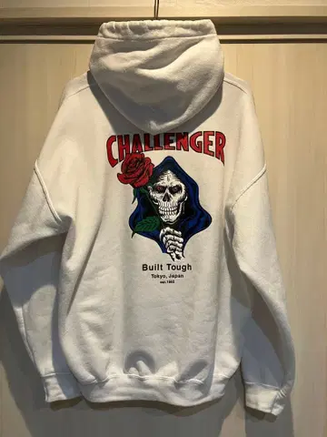 챌린저 challenger 후드티 화이트 스컬 XL 사이즈