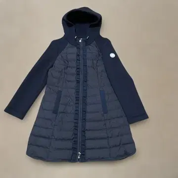 네이비 프릴 롱 다운 자켓