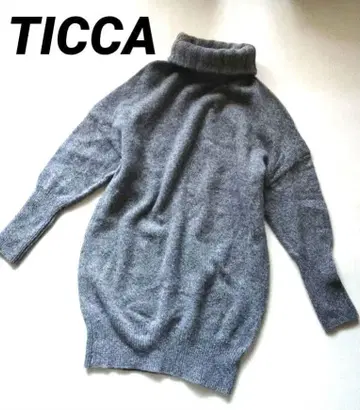 [ 새상품급 ] TICCA 티카 롱 니트 풀오버 터틀 그레이