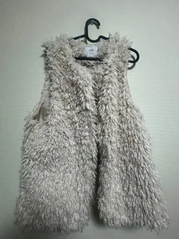 Discoat 베이지 퍼 베스트