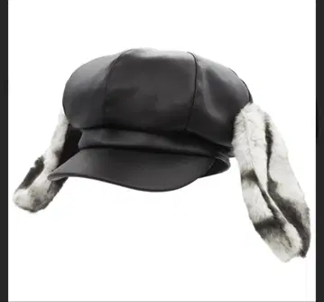 USJ 스누피 헌팅 캡 귀 포함 모자 인조 가죽 블랙
