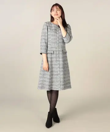 새상품 레스 빠세 [ 비슈 직조 ] MIX 트위드 원피스