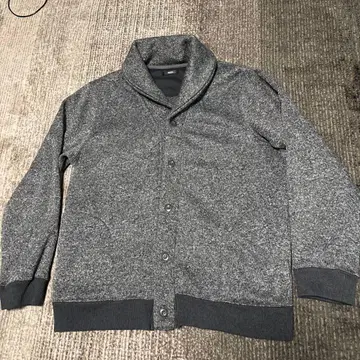 VALMAN 숄카라 니트 가디건 그레이