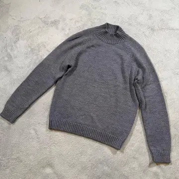 자노네 5G 5게이지 모크넥 니트 울 48사이즈 그레이