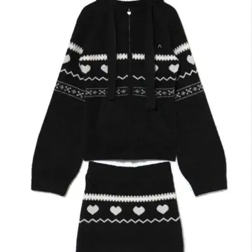 andmary Heart knit set up black