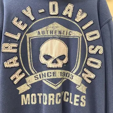 HARLEY-DAVIDSON 스컬 후드티 네이비