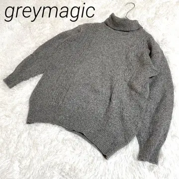 greymagic 그레이 터틀넥 니트 스웨터 램스울 50% 실크 혼방