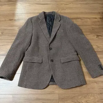 UNIQLO 하운드투스 체크 패턴 브라운 자켓
