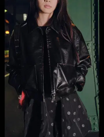 [ 새상품 ] ZARA 자라 가죽풍 자켓 블랙 L