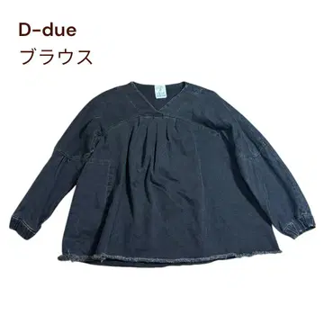 D-due 데 두에 데님 블라우스 풀오버 블랙 프랑스제
