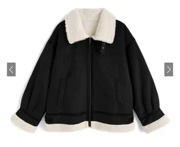 2way 카라 부착 무스탕 보아 자켓 블랙