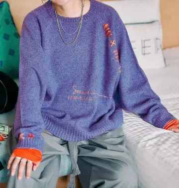 니코앤드 be with M misayo 배색 풀오버