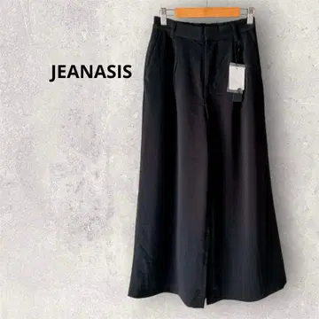 지나시스 블랙 와이드 팬츠 허리밴딩 루즈핏