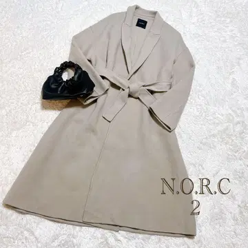 N.O.R.C 노크 리버 울 롱 코트 노카라 코트 M 사이즈