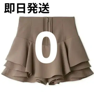 SNIDEL 스나이델 레이어드 프릴 미니 스커트 숏 팬츠 모카