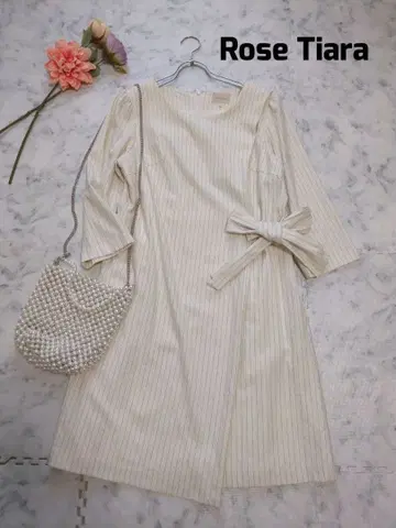 Rose Tiara 로즈 티아라 스트라이프 리본 원피스