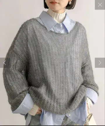 리브 드와 [레이어드 코디에] 시어 모헤어 니트