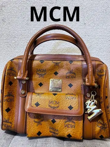 MCM 브라운 가죽 핸드백