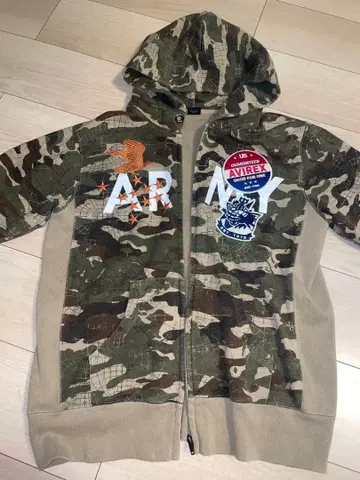AVIREX 아비렉스 집업 후드티 카모 패턴 L 사이즈