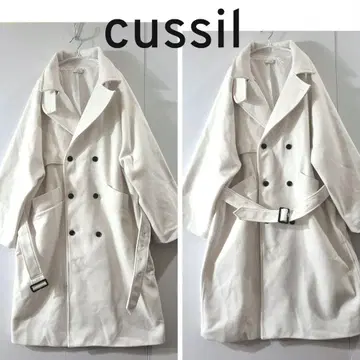 cussil 울라이크 헤비 멜톤 루즈 슬리브 트렌치코트