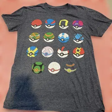 포켓몬 볼 T셔츠 M 사이즈 다크 그레이
