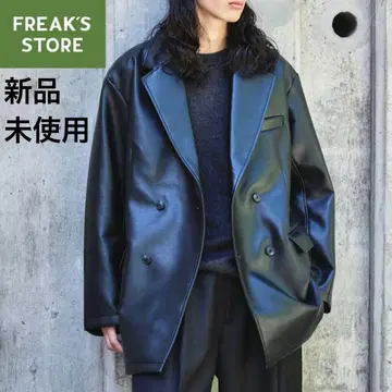 프릭스스토어 릴랙스핏 레더렛 더블 브레스트 자켓