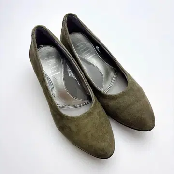 핏핏 스퀘어 힐 펌프스니커즈 와이드 힐 천연 가죽 21.5cm