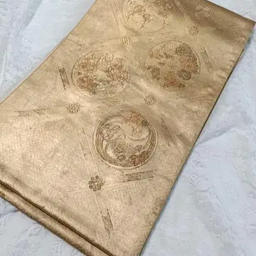 LULU117 후쿠로 오비 금색 원형 무늬 꽃무늬