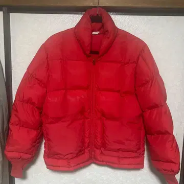 70년대 다운 자켓 빨간색 s 사이즈 짧은 기장