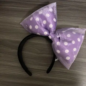 미니 보라색 리본 포함 머리띠