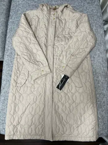 베이지 퀼팅 아우터 후드 부착 사이즈 M~L