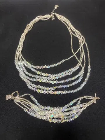 목걸이 팔찌 세트 크리스마스 기프트 반짝이는 비즈 크리스탈