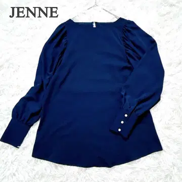 JENNE 제엔느 소매 펄 드레스 풀오버 네이비 S 포멀