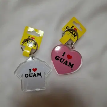 I LOVE GUAM 티셔츠형, 하트형 키링 세트