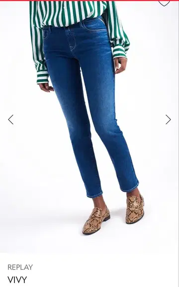 REPLAY VIVY 다크 블루 스키니 데님