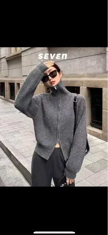 MULVAN 더블 지퍼 니트탑