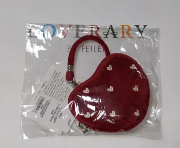 새상품 러브러리 바이 페이 러브러리 하트 하트형 파우치 다크 레드