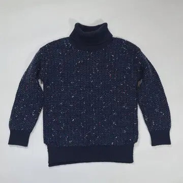 미츠코시 이세탄 요네토미 섬유 터틀넥 헤링본 네이비 S