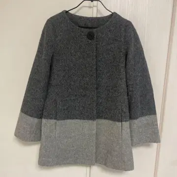 노카라 울 혼방 자켓 그레이