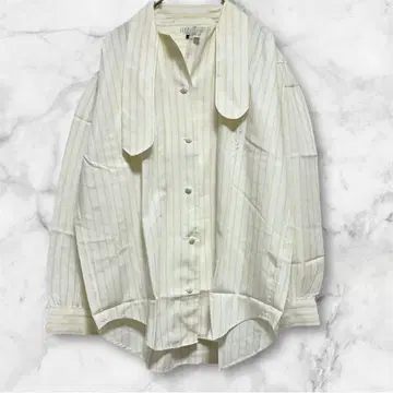 jiffies 긴팔 셔츠 블라우스 크림색 스트라이프 사이즈 9