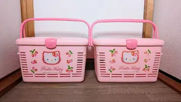 헬로키티 딸기 무늬 피크닉 바스켓 당시 물품