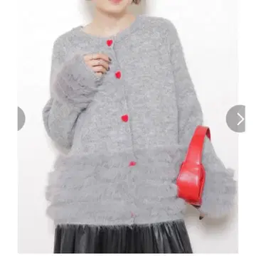 하트 버튼 니트 가디건 그레이 bebeod 베베드 frene