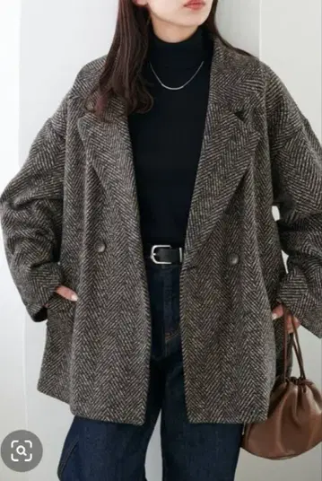 discoat 헤링본 더블 테일러 자켓