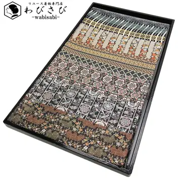 후쿠로 오비 꽃+덩굴 패턴 새 칠보 아사노하 O-2603