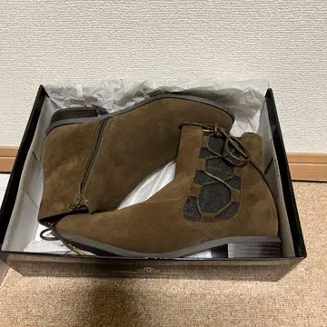브라운 스웨이드풍 숏부츠 LL 사이즈 24.5~25cm 정도