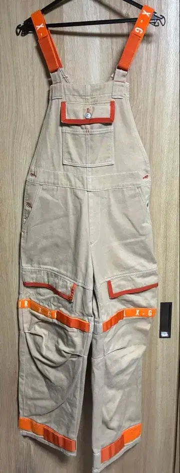 x-girl 베이지 오버롤