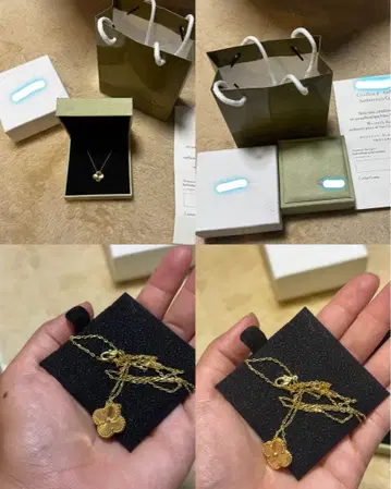 골드 클로버 목걸이