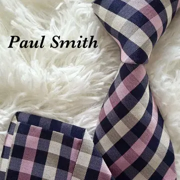 미사용급 Paul Smith 폴스미스 넥타이 체크 무늬 이탈리아제